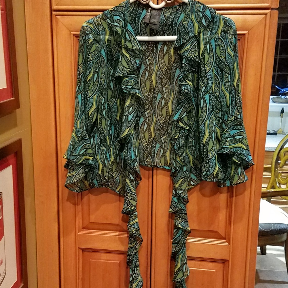 Sheer Tie-Front Top - Picture 1 of 3